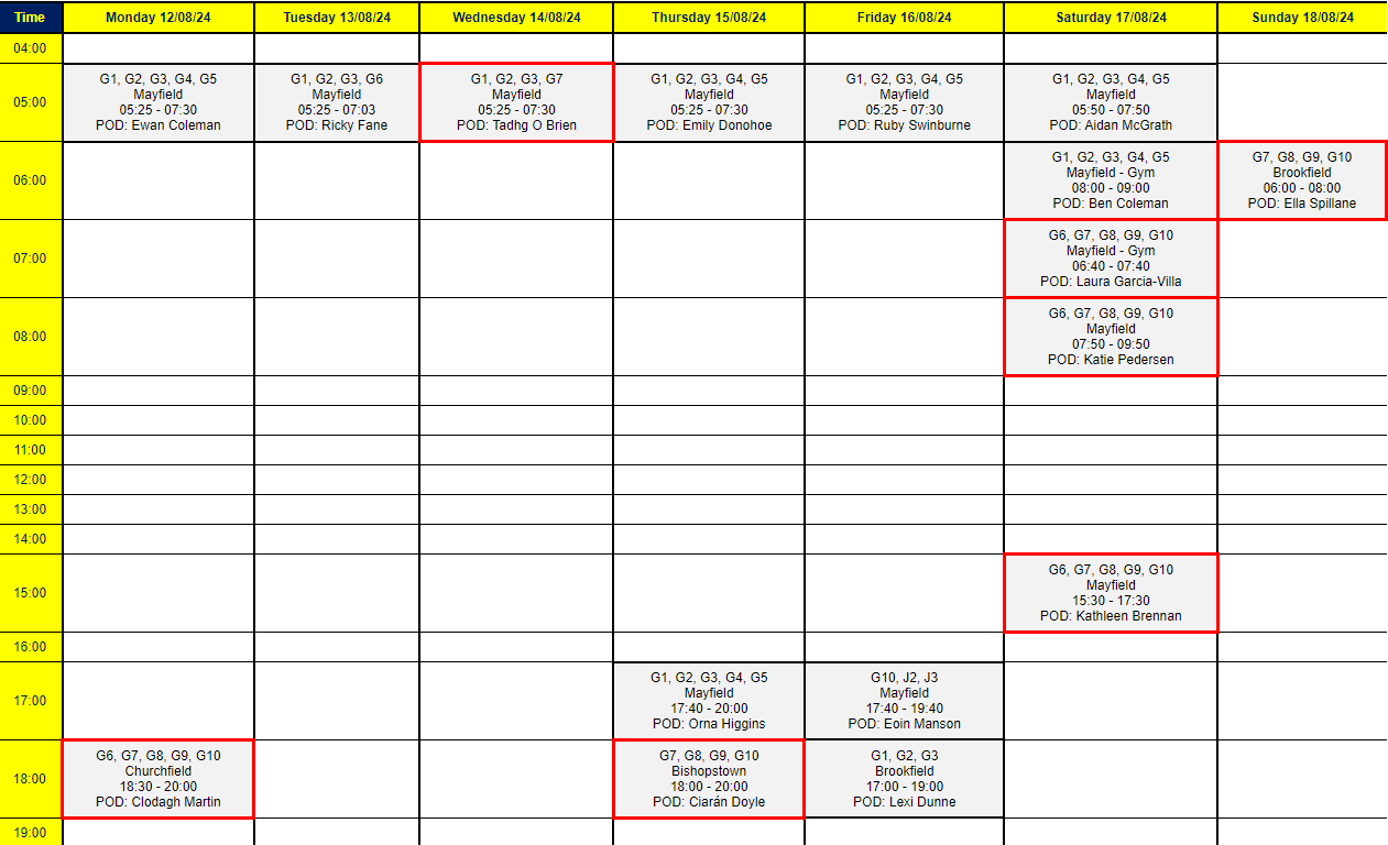 Timetable View